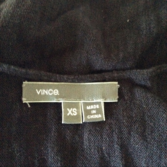 VINCE LONG SLEEVE BLACK 100% COTTON SWEATER XS - Picture 7 of 9
